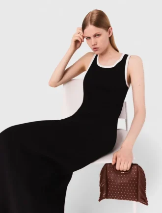 Mini M Bag en cuir avec clous