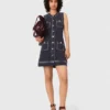 Robe droite en maille cousue Robe droite en maille cousue