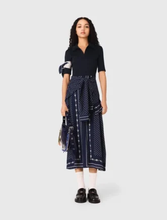 Robe en mélange de matières à imprimé bandana