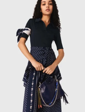 Robe en mélange de matières à imprimé bandana