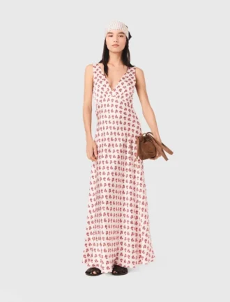Robe en soie imprimée