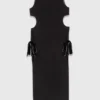 Robe longue à col bijou