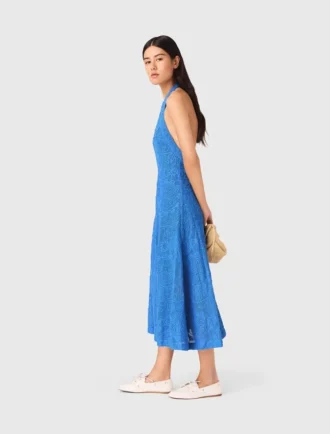 Robe longue dos nu en guipure