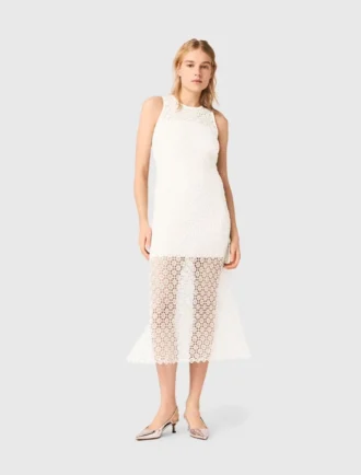 Robe longue en crochet avec strass