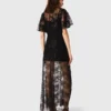 Robe longue en dentelle