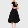 Robe longue en maille côtelée et taffetas Robe longue en maille côtelée et taffetas