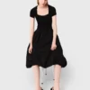 Robe longue en maille côtelée et taffetas Robe longue en maille côtelée et taffetas