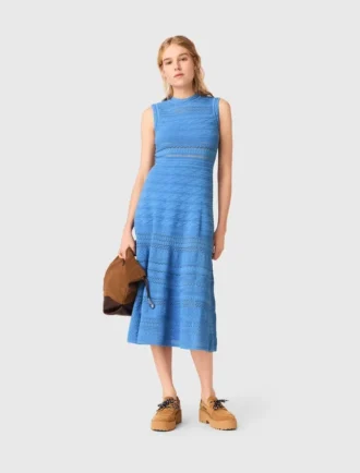 Robe longue en maille pointelle