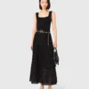 Robe longue en maille à strass