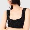 Robe longue en maille à strass