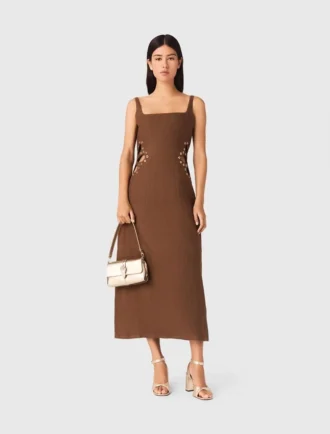 Robe longue en mélange de lin