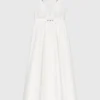Robe longue en taffetas ornée de bijoux Robe longue en taffetas ornée de bijoux