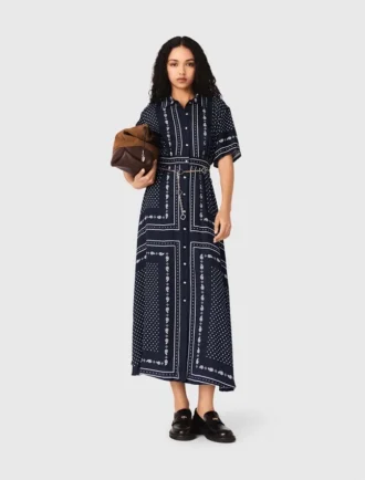 Robe longue fluide à motifs