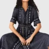 Robe longue fluide à motifs