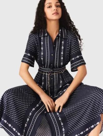Robe longue fluide à motifs