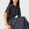 Robe longue fluide à motifs
