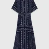 Robe longue fluide à motifs