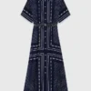 Robe longue fluide à motifs