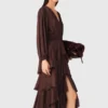 Robe longue fluide à volants