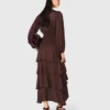 Robe longue fluide à volants