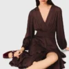 Robe longue fluide à volants