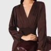 Robe longue fluide à volants
