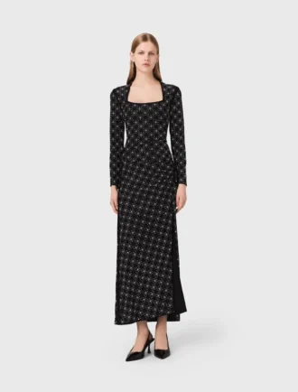 Robe longue à perles et strass