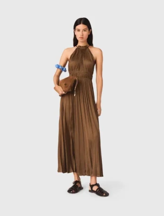 Robe longue plissée