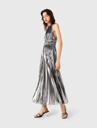 Robe longue plissée
