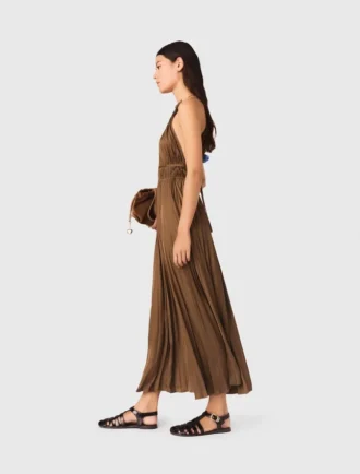 Robe longue plissée