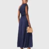 Robe longue plissée asymétrique