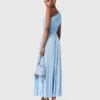 Robe longue plissée asymétrique