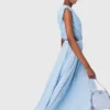 Robe longue plissée asymétrique