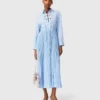 Robe longue plissée à œillets