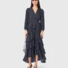 Robe longue à volants