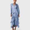 Robe longue à volants