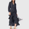 Robe longue à volants
