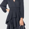 Robe longue à volants