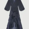 Robe longue à volants