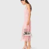 Robe mi-longue en crochet avec strass Robe mi-longue en crochet avec strass
