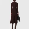 Robe mi-longue en maille avec boutons Robe mi-longue en maille avec boutons