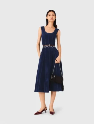 Robe mi-longue en velours