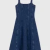 Robe midi en denim
