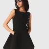 Robe patineuse à nœuds ornés de strass Robe patineuse à nœuds ornés de strass