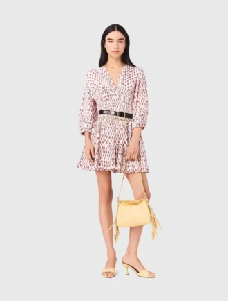 Robe plissée à motifs