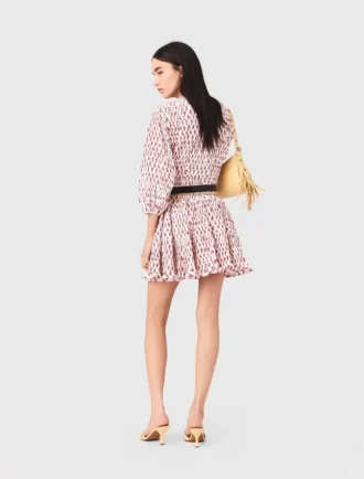 Robe plissée à motifs