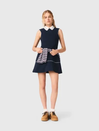 Robe évasée avec bordure contrastée