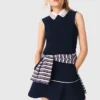 Robe évasée avec bordure contrastée