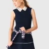 Robe évasée avec bordure contrastée