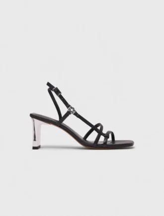 Sandales à talons métalliques et lanières